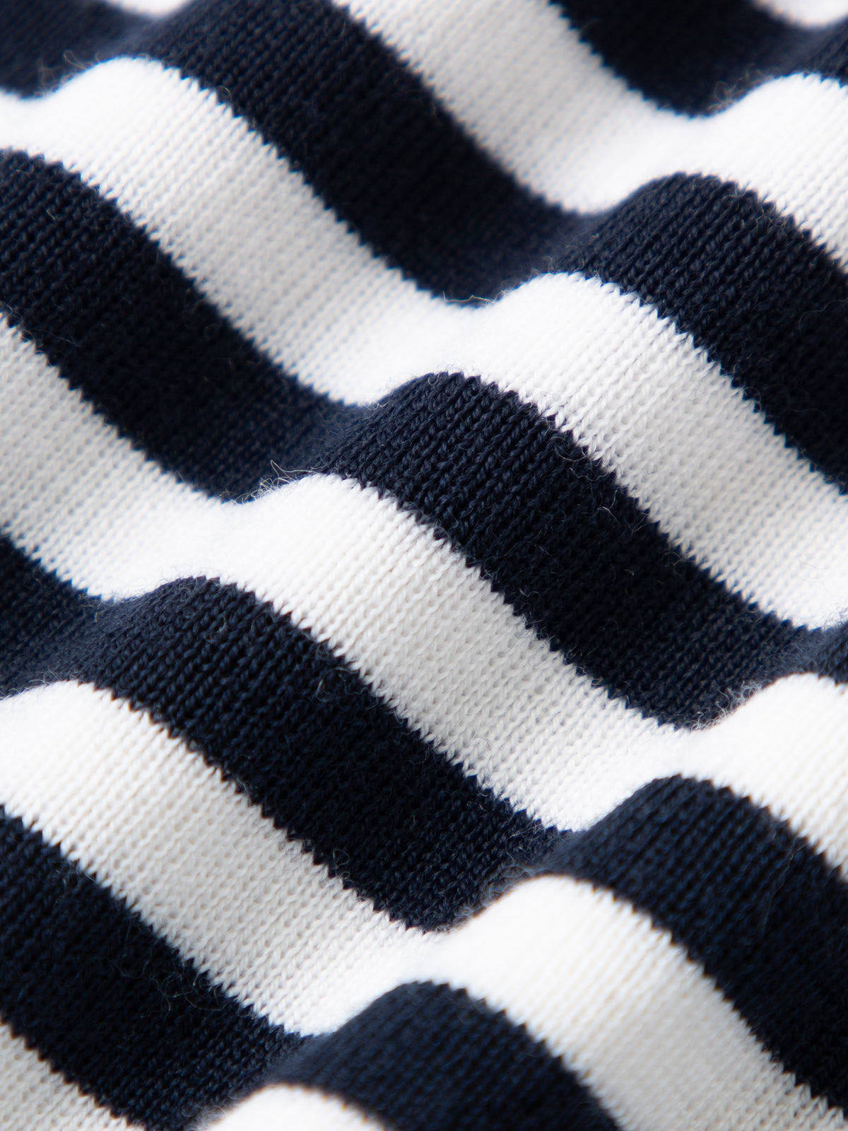 Lightweight Navy and White Striped Knit Crewneck Sweater