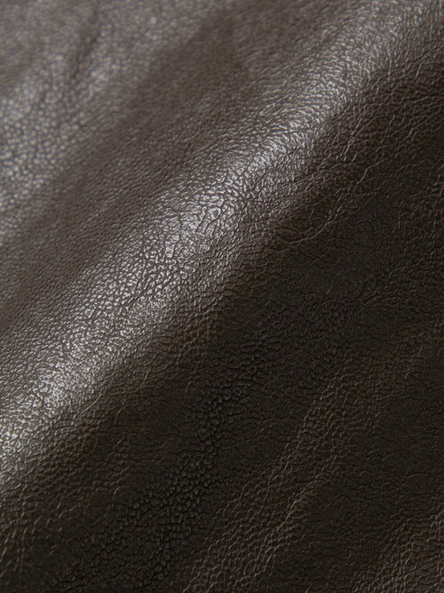 Load image 1 in gallery view. Shirt-Collar Drawstring Leather Jacket