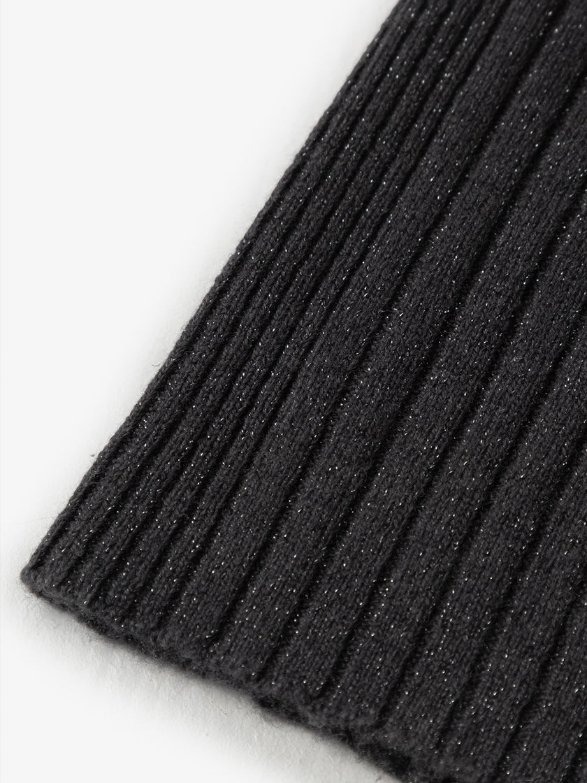 Mock Neck Shift Wool Jersey Dress