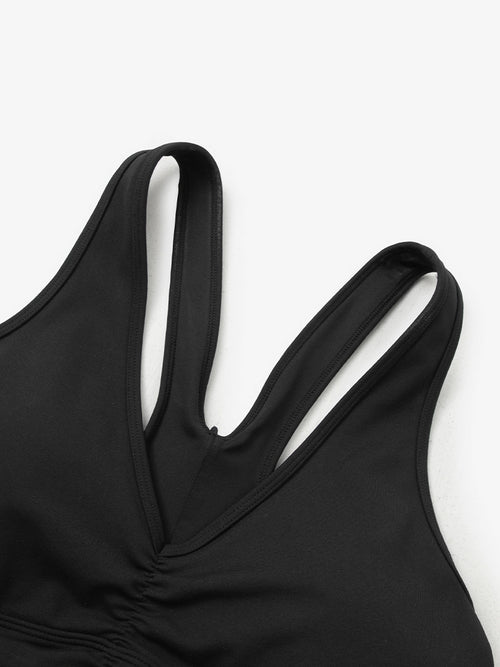 Load image 1 in gallery view. V Neck Yoga Knit Bra Top