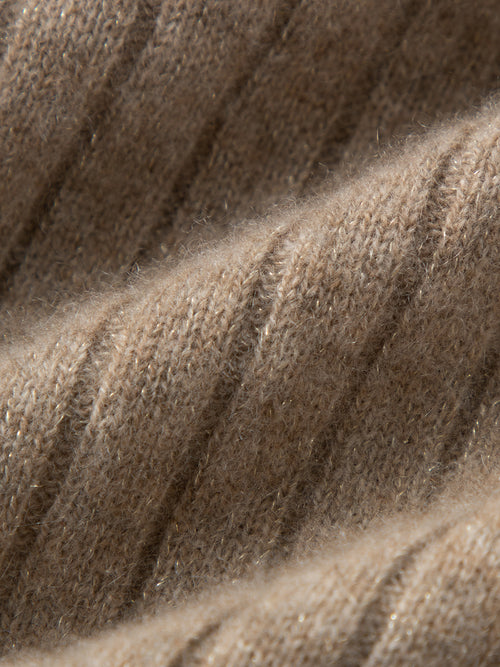 Load image 1 in gallery view. Turtleneck Cashmere Sweater Snow Mocha