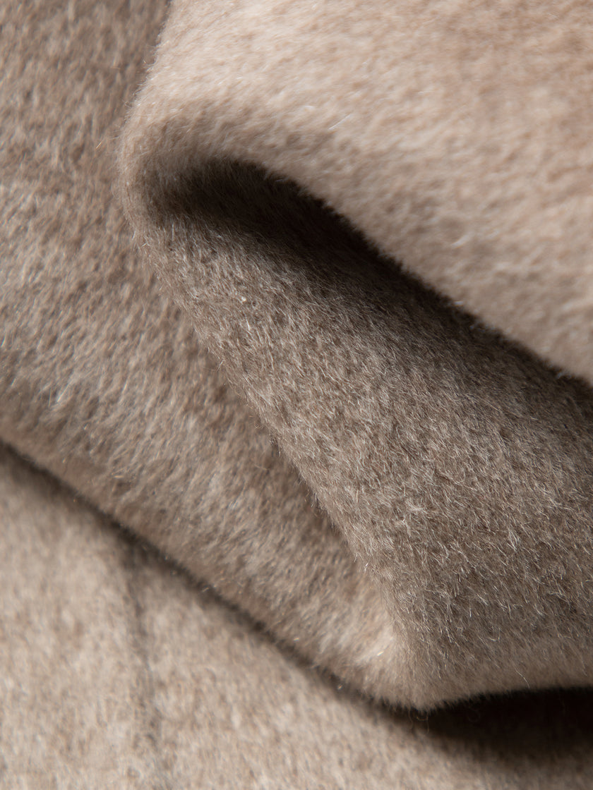 Pure Cashmere Notch-Lapel Coat with Belt – Irish Cream