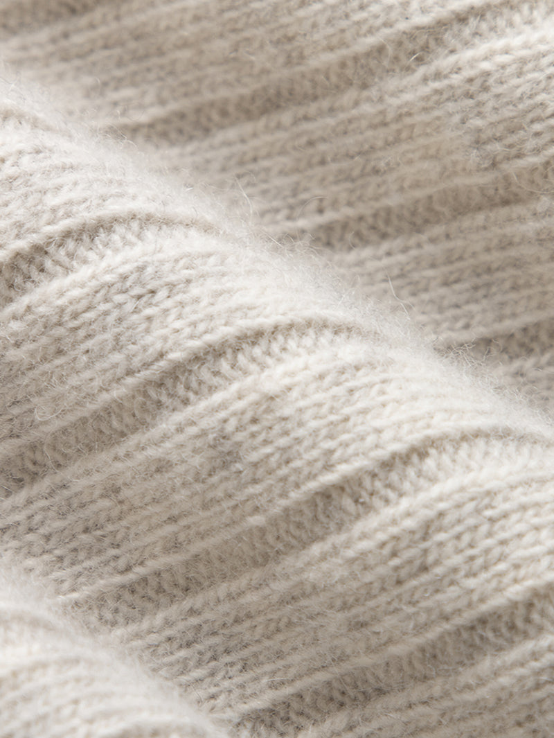 Mock Neck Rib Wool Knit Sweater - MEILLEUR MOMENT OFFICIAL STORE NEW YORK 