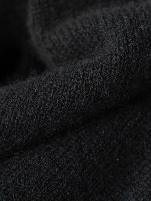 Load image 1 in gallery view. Black High Neck Layering Cashmere Sweater 599A233006Q