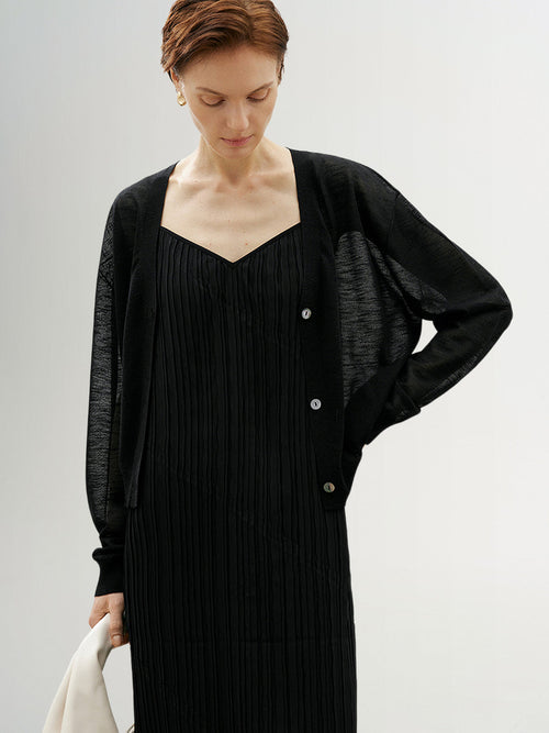 Load image 1 in gallery view. V Neck Buttons Knit Cardigan