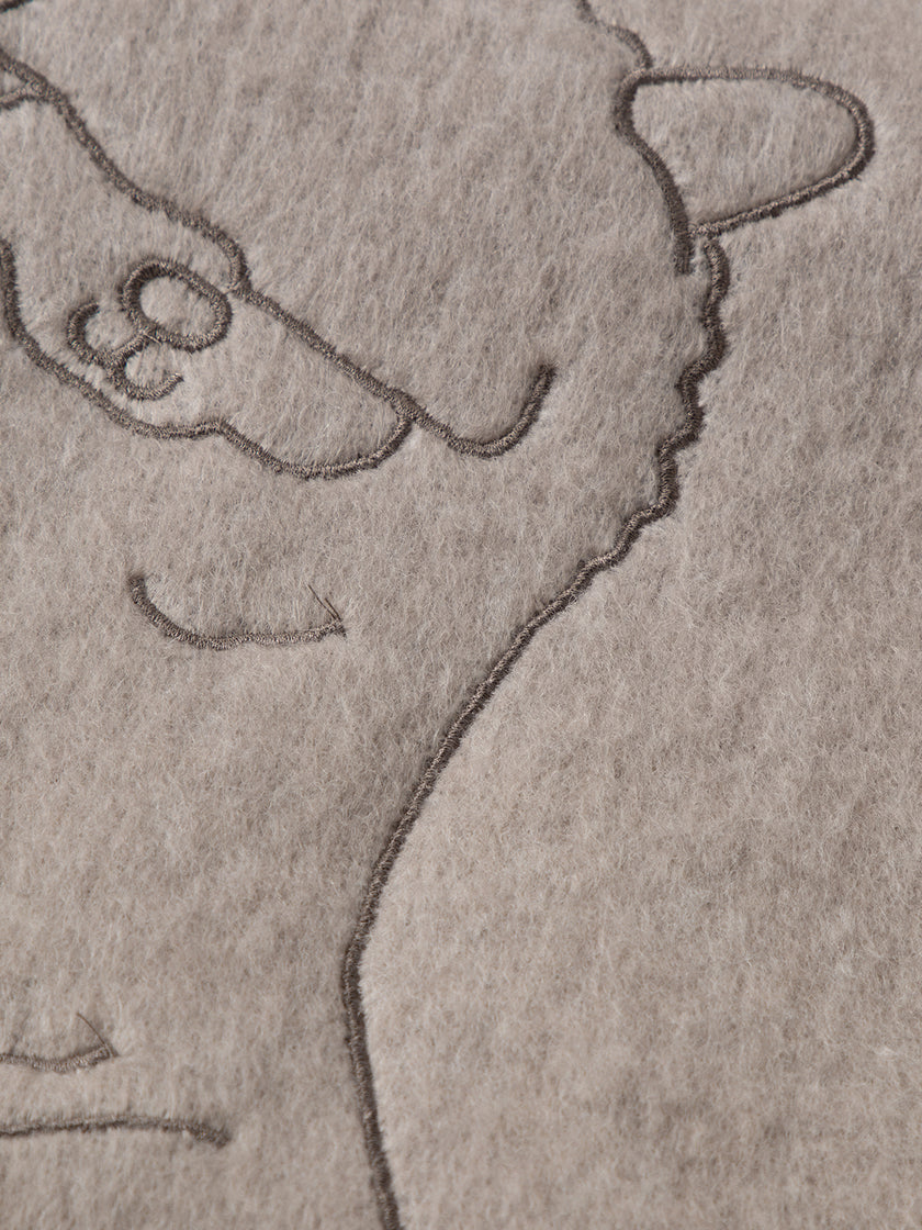 Off-White Animal Print Wool Blend Scarf