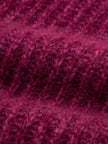 Magenta Vertical-Rib Silk-Cashmere Sweater