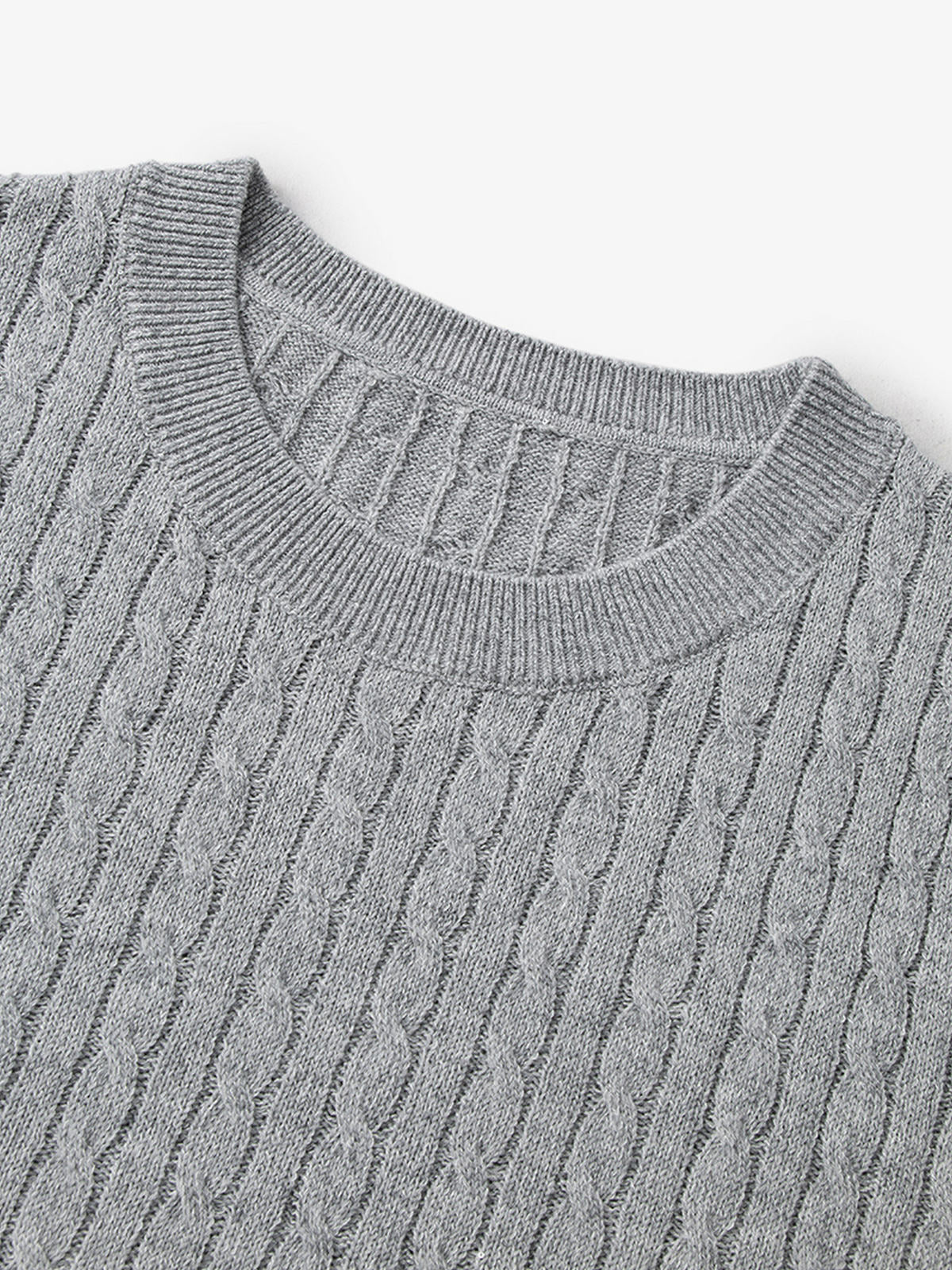 Round Neck Short Sleeves Rib Knitwear