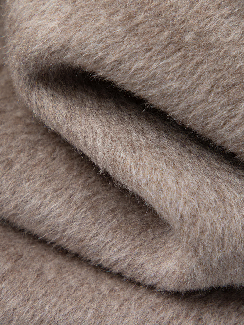 Wide Lapel Knee-Length Coat