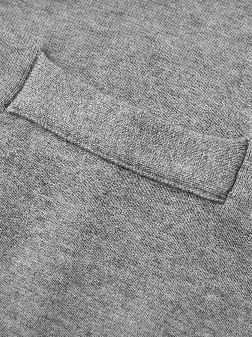 Collarless Wool Blend Cardigan