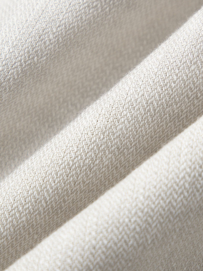 Linen Peak Lapel Half Sleeves Blazer