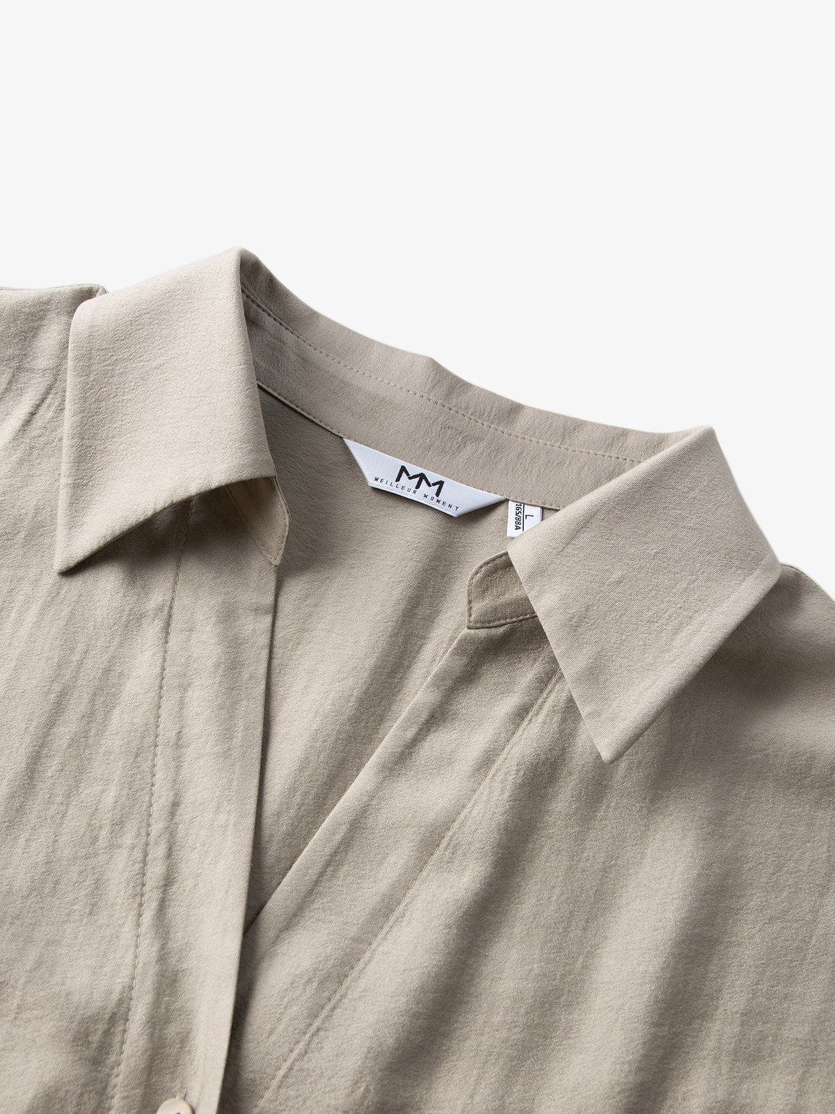Polo Neck Tie-Front Blouse