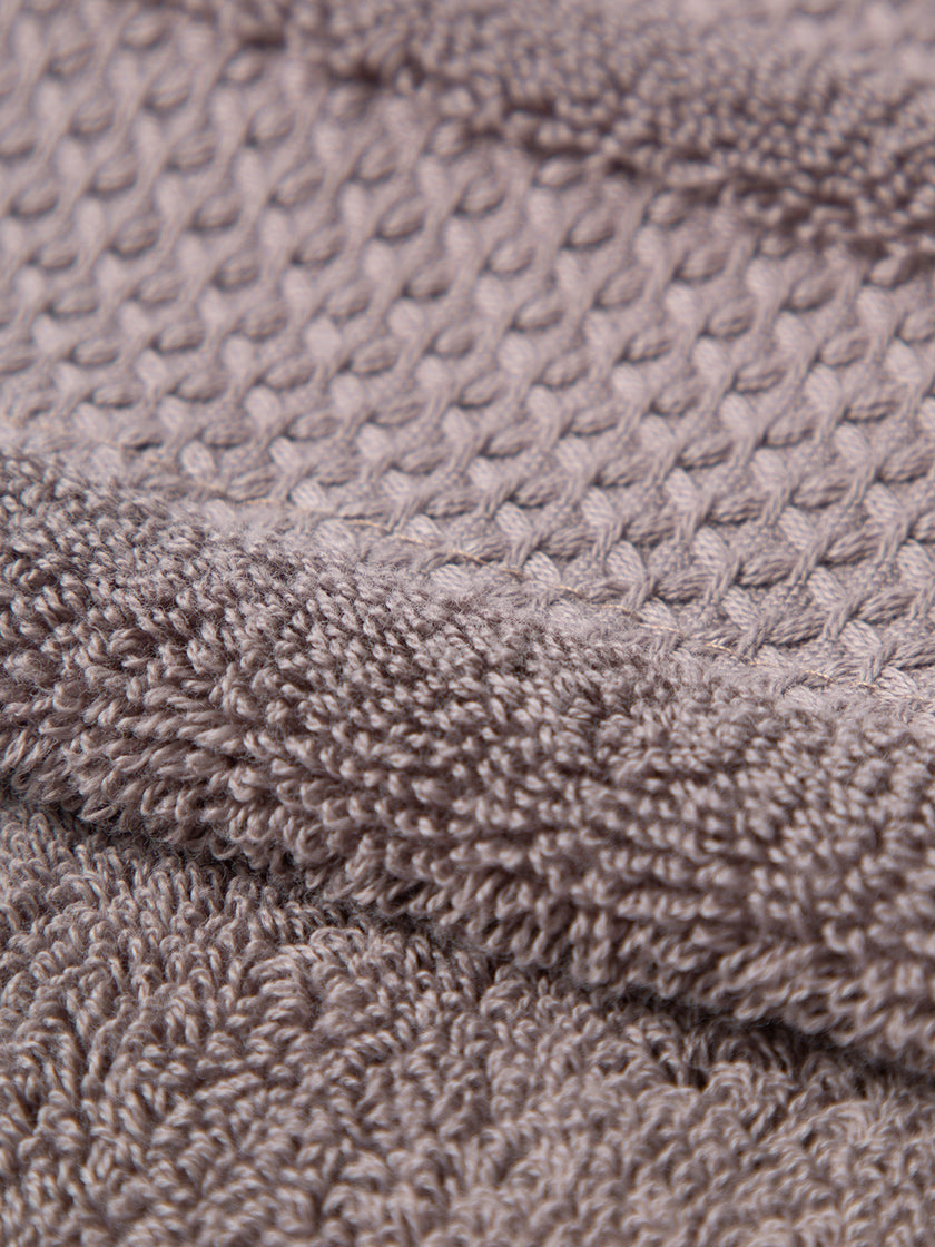 Cotton Gray & White Striped Towel and Bath Set