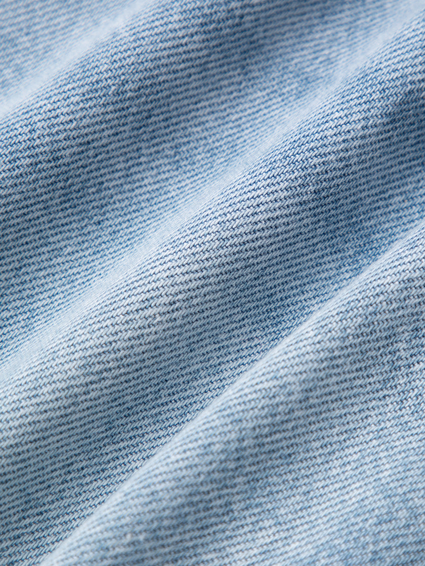 Close-up of textured blue fabric