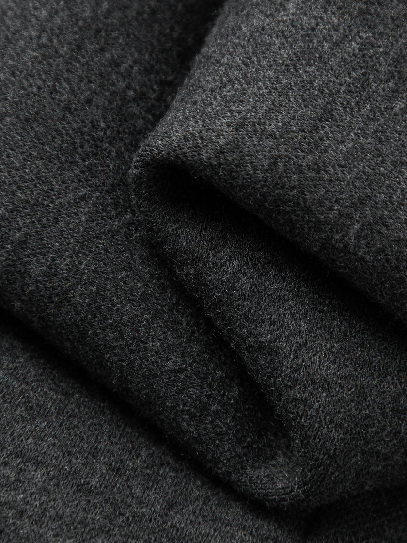 Dark Gray Elastic Waist Straight Pants