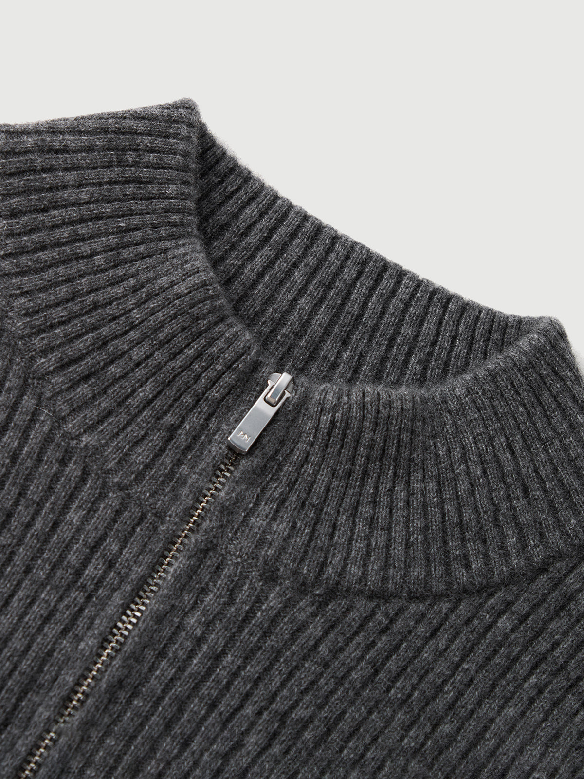 Pure Cashmere Half-Turtleneck Zip Sweater