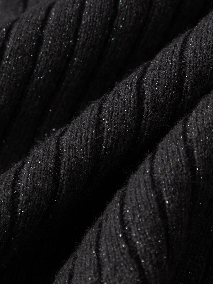 Mock Neck Shift Wool Jersey Dress