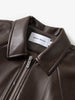Brown Cropped Leather Raglan Jacket