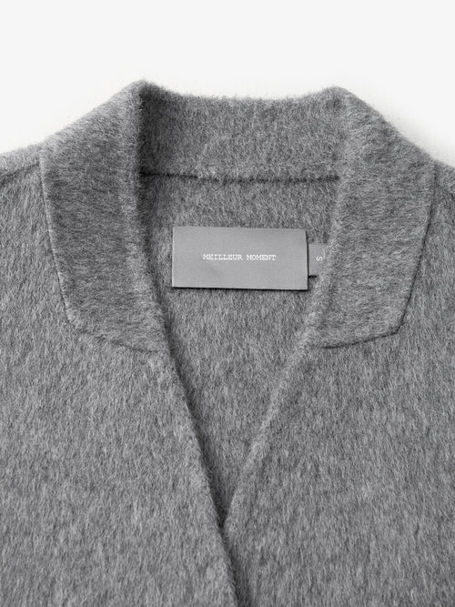 Load image 1 in gallery view. Wool Double-Breasted Wool Coat with Scarf