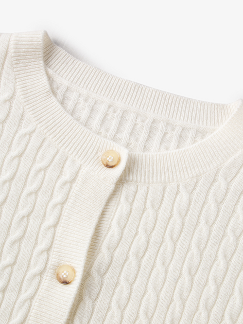 Load image 1 in gallery view. Cable Knit Cashmere Cardigan - MEILLEUR MOMENT OFFICIAL STORE NEW YORK 