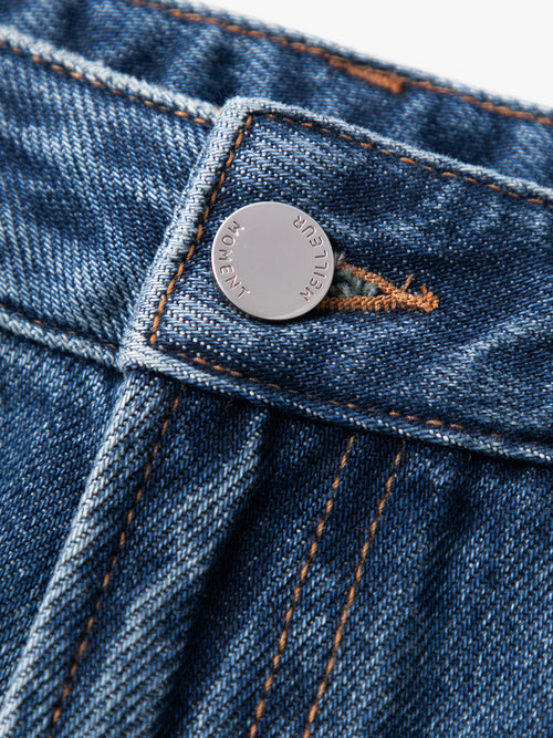 Load image 1 in gallery view. Cotton Straight-Leg Denim Jeans