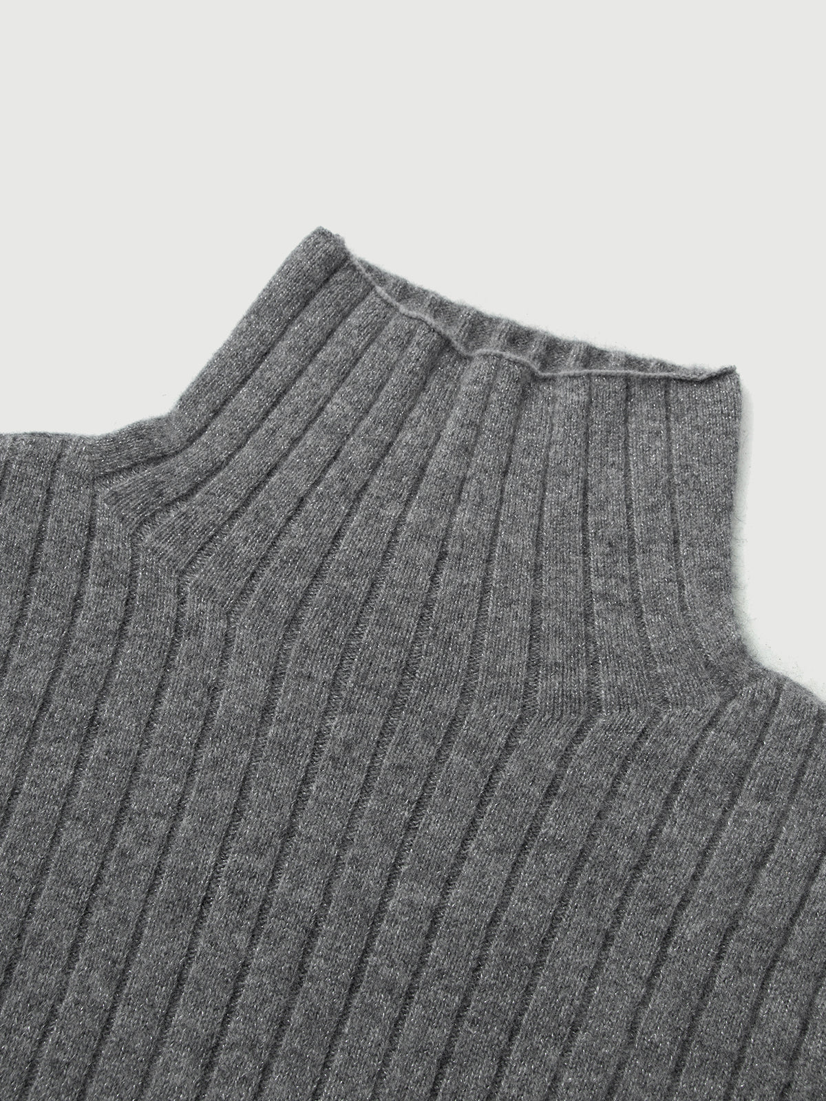 Turtleneck Cashmere Sweater Gray