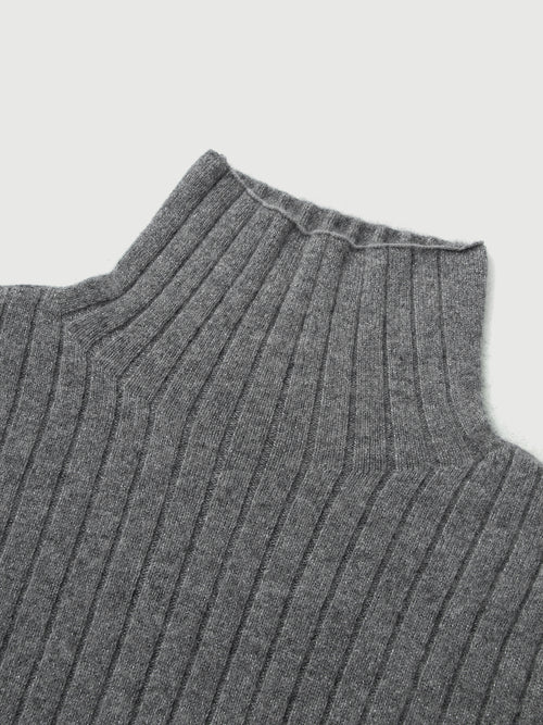 Load image 1 in gallery view. Turtleneck Cashmere Sweater Gray