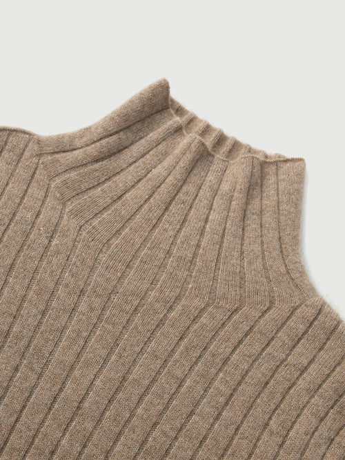 Load image 1 in gallery view. Turtleneck Cashmere Sweater Snow Mocha