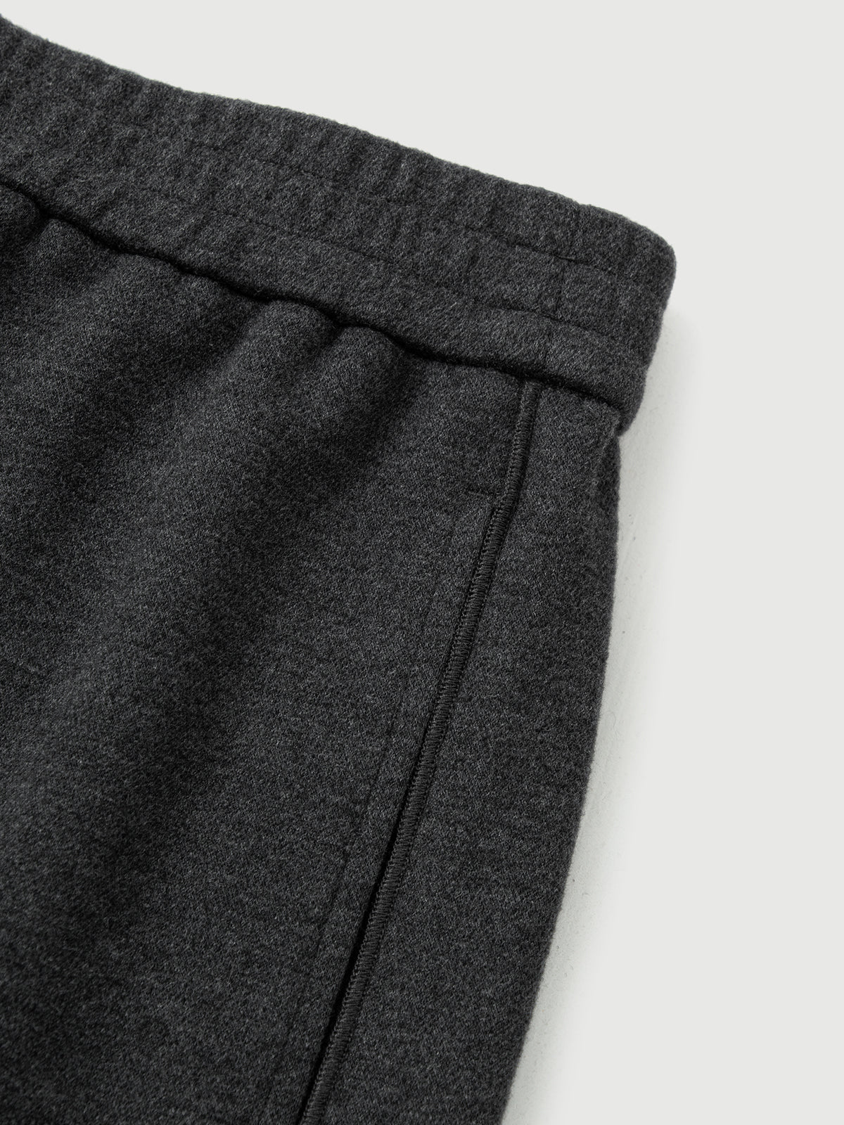 Dark Gray Elastic Waist Straight Pants