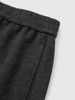 Dark Gray Elastic Waist Straight Pants