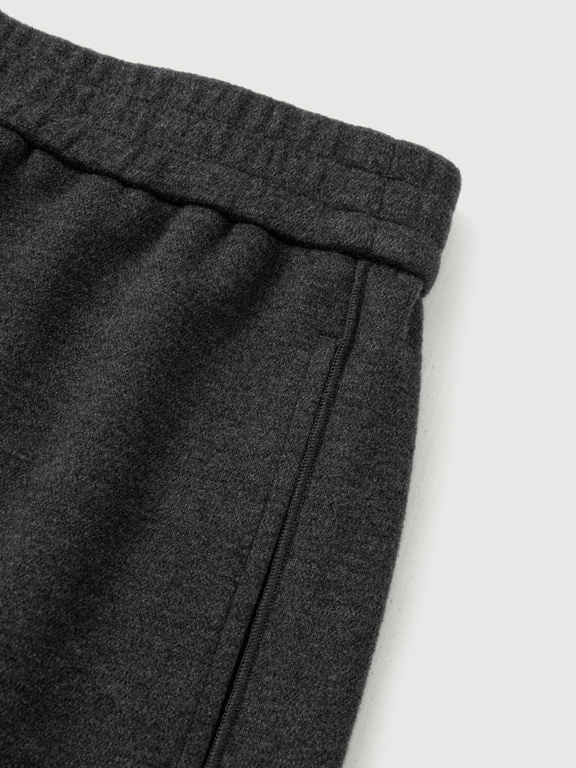 Dark Gray Elastic Waist Straight Pants