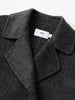 Women's Dark Gray Single Breasted Belted Wool Mid Length Coat 5EA270391