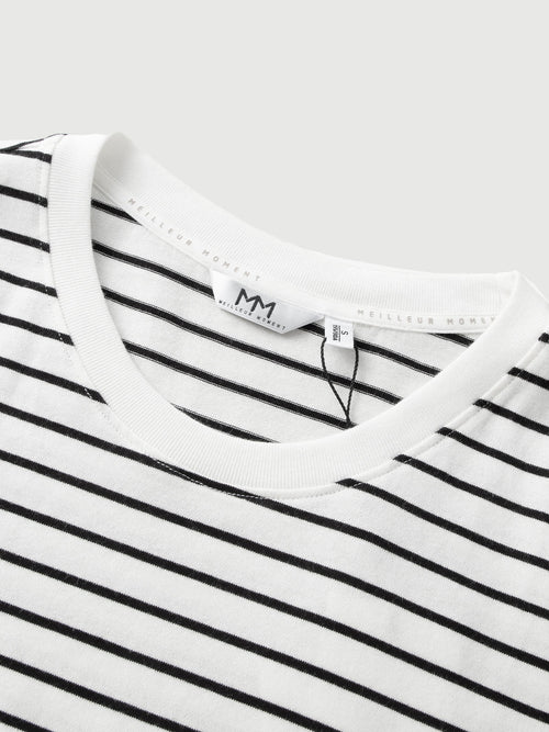 Load image 1 in gallery view. Striped Pure Cotton T-shirt