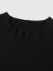 Camisola preta de lã pura de manga curta