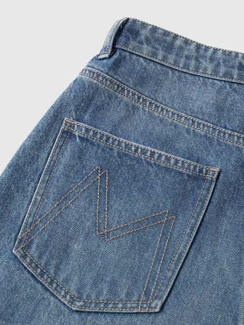 Load image 1 in gallery view. Cotton Wide-Leg Denim Jeans