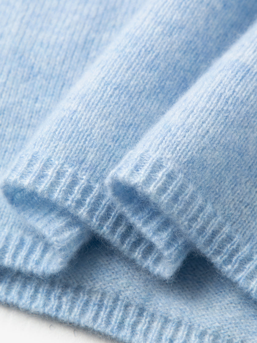 Powder Blue Relaxed Fit Cashmere Sweater 5FA133601Q