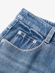 MEILLEUR MOMENT Indigo Blue Flared Jeans -  Fabric Detail