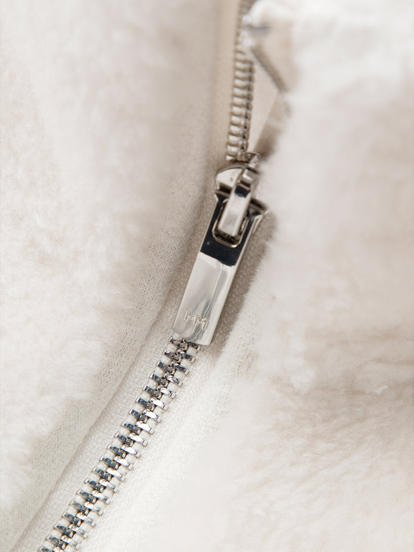 Pure Wool Zipper Fluffy Coat