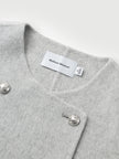 Light Gray Wool-Blend Short Peacoat