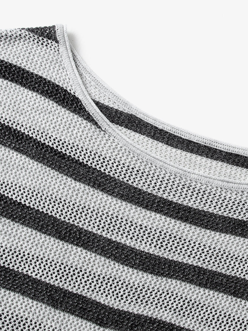 Oversized Striped Knit Pullover