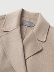 Pure Cashmere Notch-Lapel Coat with Belt – Irish Cream