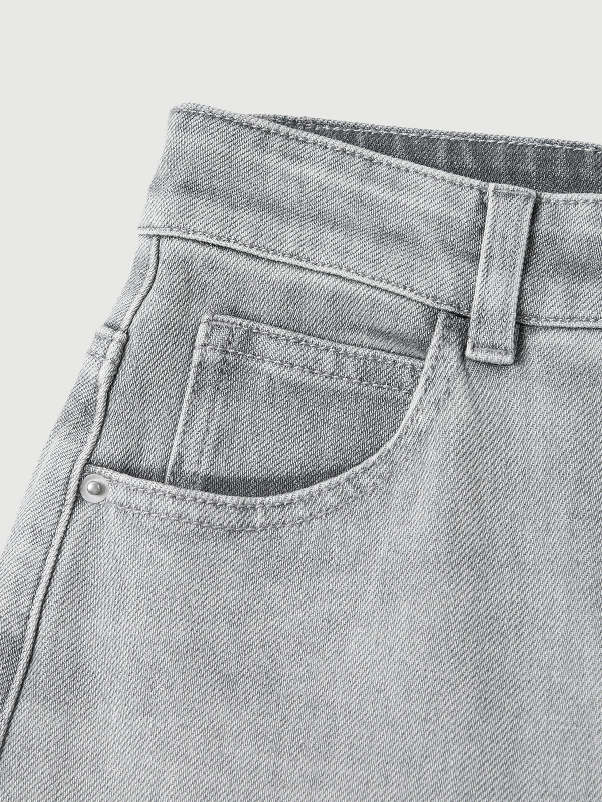 Gray Flared Cotton-Blend Jeans