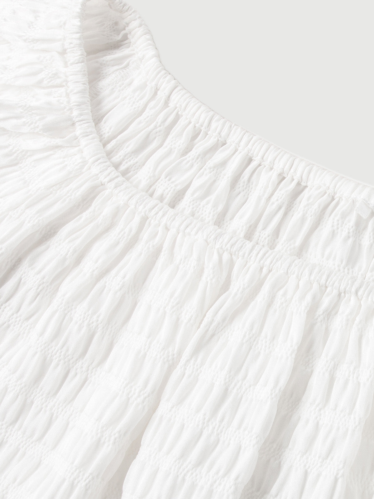 Bubble Textured Puff Puff Silk Blouse