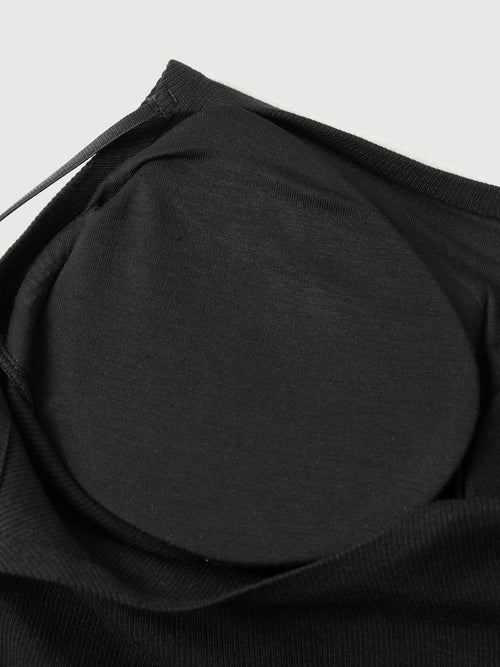 Load image 1 in gallery view. Black Camisole with Built-In Bra Pads
