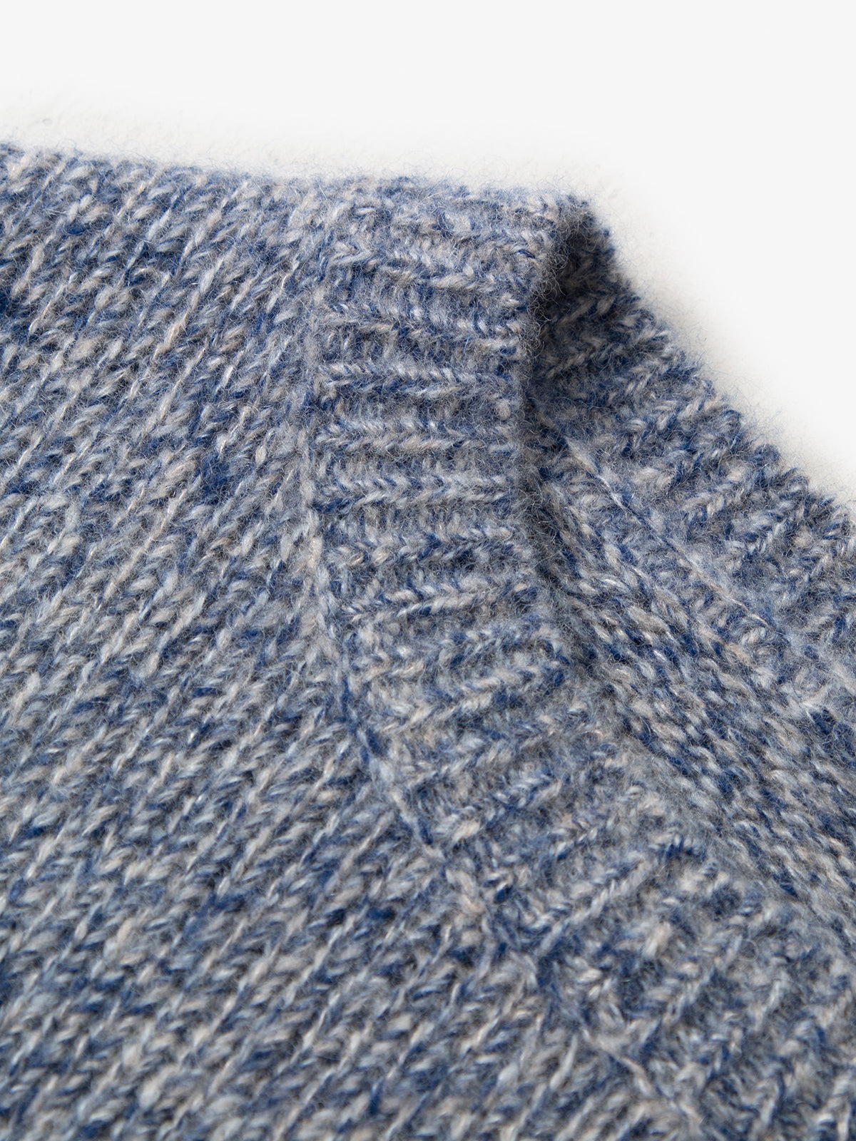 Floral Blue Crewneck Silk-Cashmere Sweater