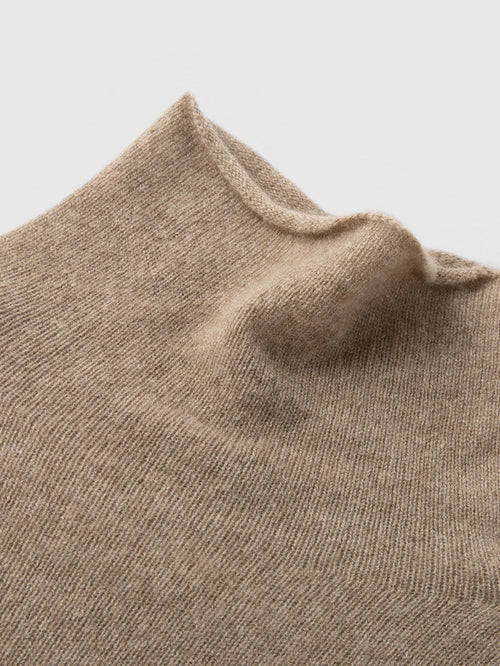 Load image 1 in gallery view. Camel Slim Fit Cashmere Sweater showcasing soft cashmere fabric and turtleneck design. Perfect for layering.