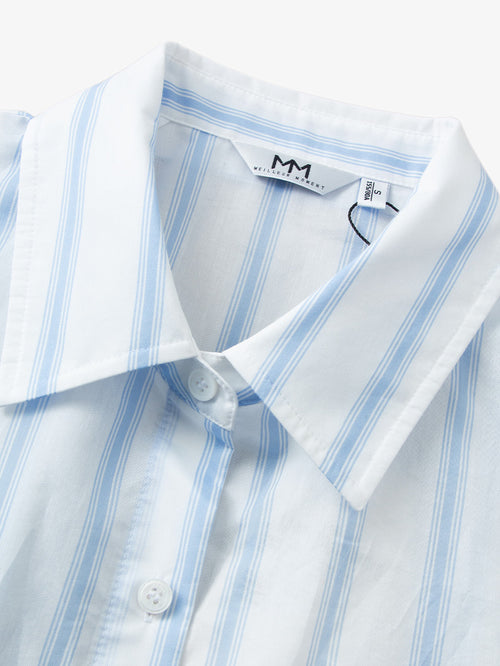 Load image 1 in gallery view. Striped Tie Cotton Blouse