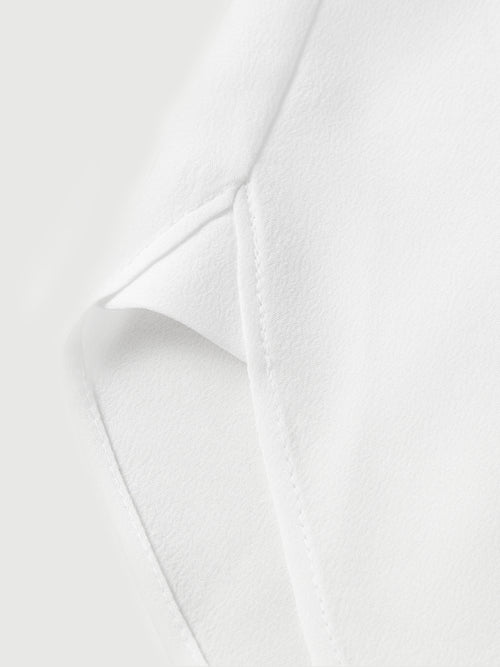 Load image 1 in gallery view. 100% Mulberry Silk Relaxed-Fit Drop-Shoulder Lapel Three-Quarter Sleeve Shirt