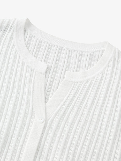 Load image 1 in gallery view. V Neck Short Sleeves Knit Top
