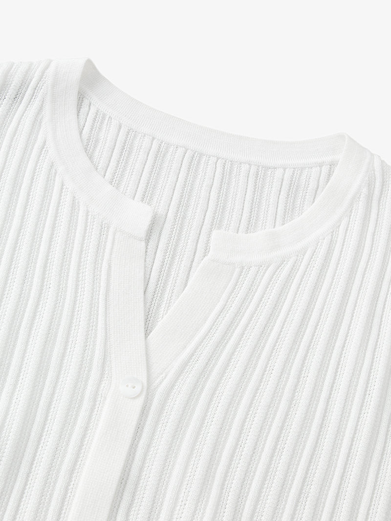 V Neck Short Sleeves Knit Top